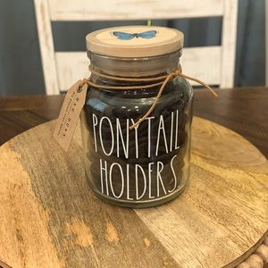 Rae Dunn pony tail holders container